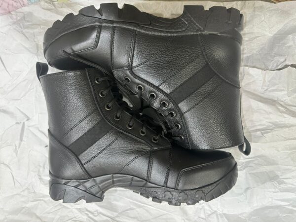 Black Leather Combat Military Shoes